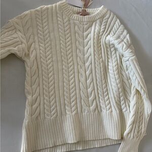Philosophy Cream Cable Knit Sweater